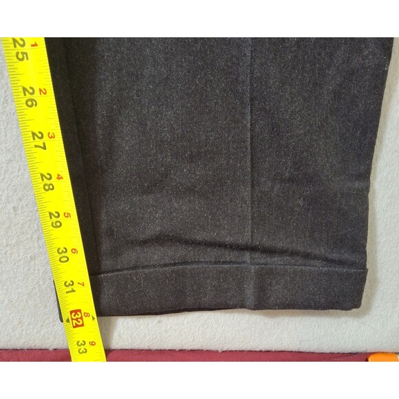 Zignone Dress Pants 35/34 Charcoal Cuffed Wool Cashmere Blend Made in Italy EUC - Picture 5 of 10